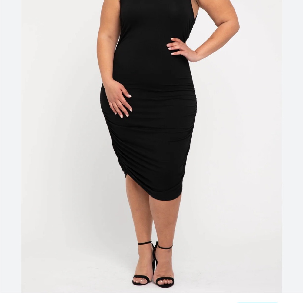 Torrid Classic Black tank top shirt dress stretchy sexy midi 3 3X